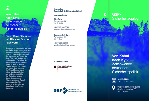 GSP-Sicherheitsdialog: Von Kabul nach Kyiv – Zeitenwende deutscher Sicherheitspolitik am 05. Mai 2022.